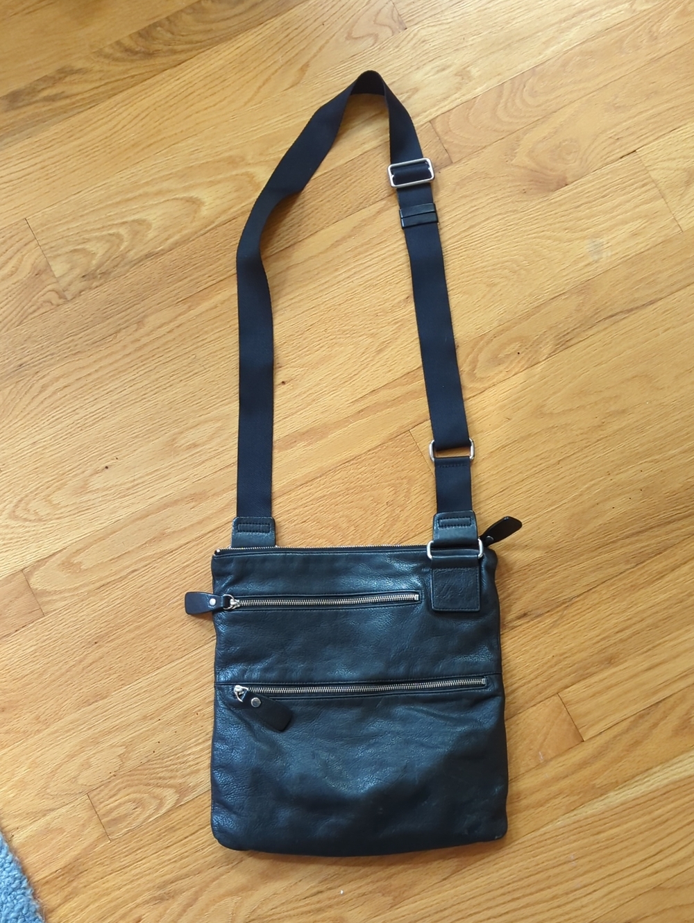margot Black Leather Crossbody Bag